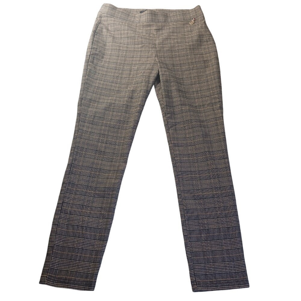 Tommy Hilfiger Glen‎ Plaid Pants 12 Stretch Slim Ankle Workwear Classic Preppy